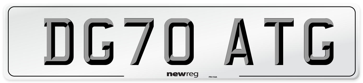 DG70 ATG Number Plate from New Reg